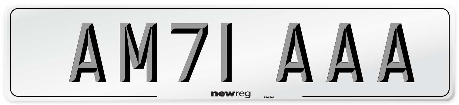 AM71 AAA Number Plate from New Reg